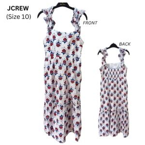 JCREW White Squareneck midi dress (size 10)